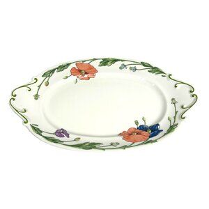 Villeroy &‎ Boch Amapola Oval Serving Platter 14.5" x 9" Porcelain Floral Design